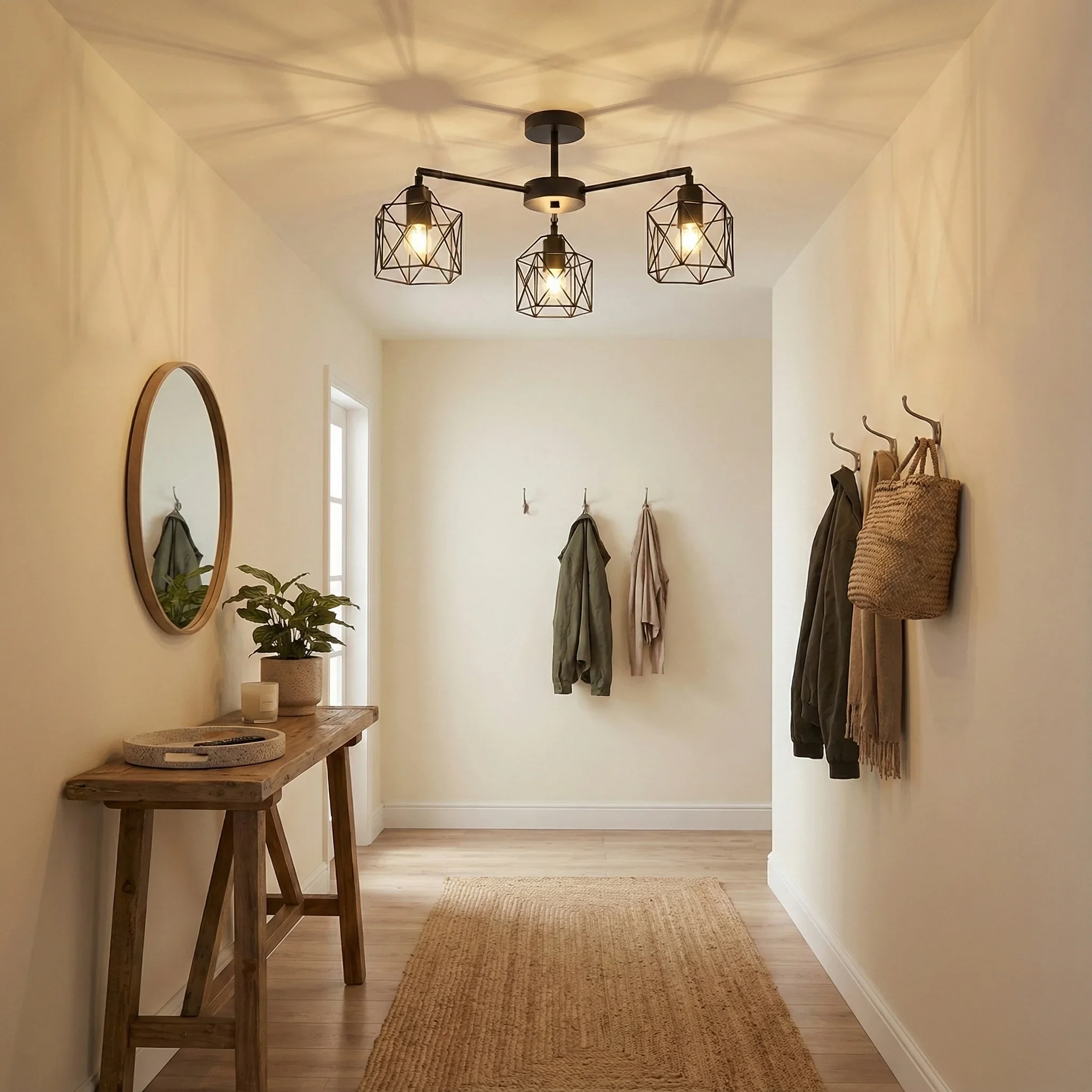 Black Iron Cage Luminaires Loft Vintage Ceiling Lights Kitchen Bedroom Living Room Study Chandelier Lighting fixtures