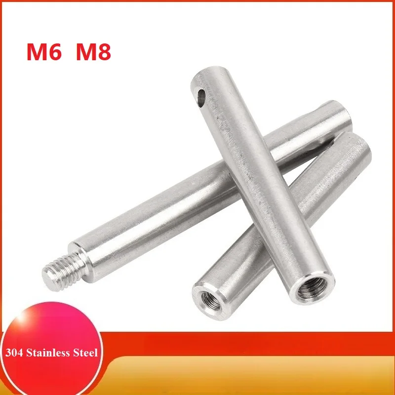 

304 Stainless Steel Single Hole Cylindrical Pins M6 M8 Internal and External Teeth Round Rod Pin Support Connecting Rod Screw
