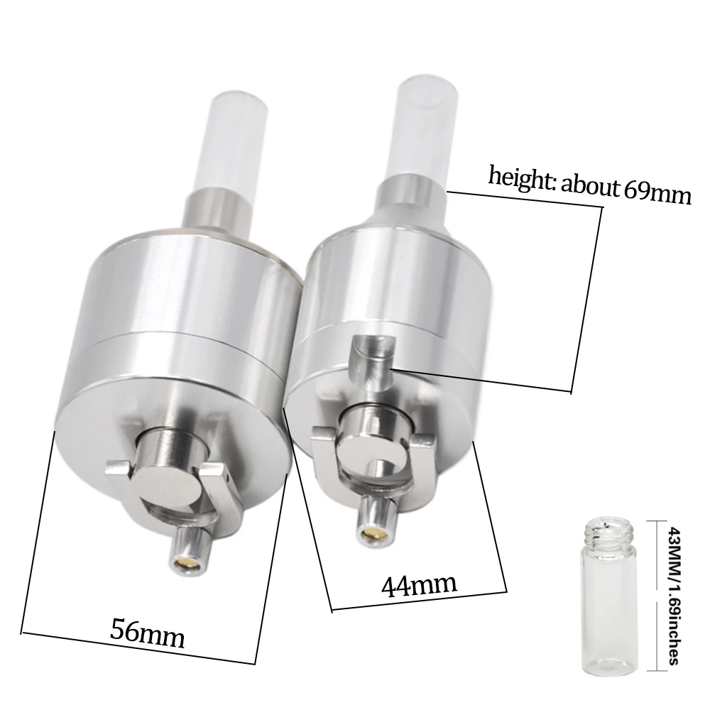 مطحنة معدنية 44/56 مللي متر حجم مطاحن التوابل مطحنة الفلفل مسحوق عشبي كسارة يدوية مع ملعقة زجاجة التدخين اكسسوارات #3