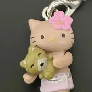 

1PC Sanrio Hello KT Cute Anime Keychain Pendant Bag Zipper Phone Chain Decoration Cake Pendant Anime Kawaii Women Accessories