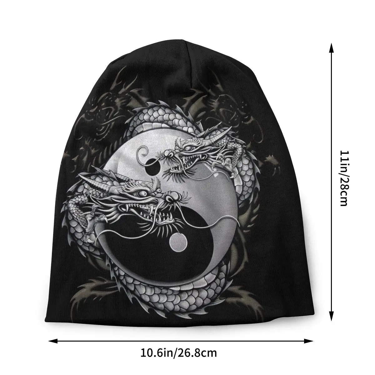 Dragon Art Design Fashion Hats Yin Yang Dragon Thin Hat Bonnet Special Skullies Beanies Caps Men Women's Earmuffs