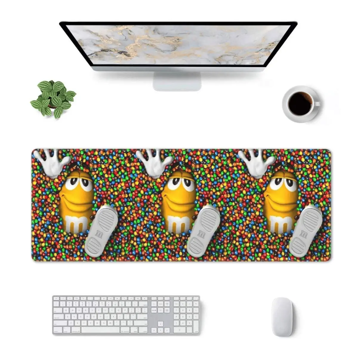 Large Mouse Pad MM Chocolate Candy Cartoon Gamer PC Laptop Mats Keyboard Carpet Computer Gaming Office Accessories Desk Mat
