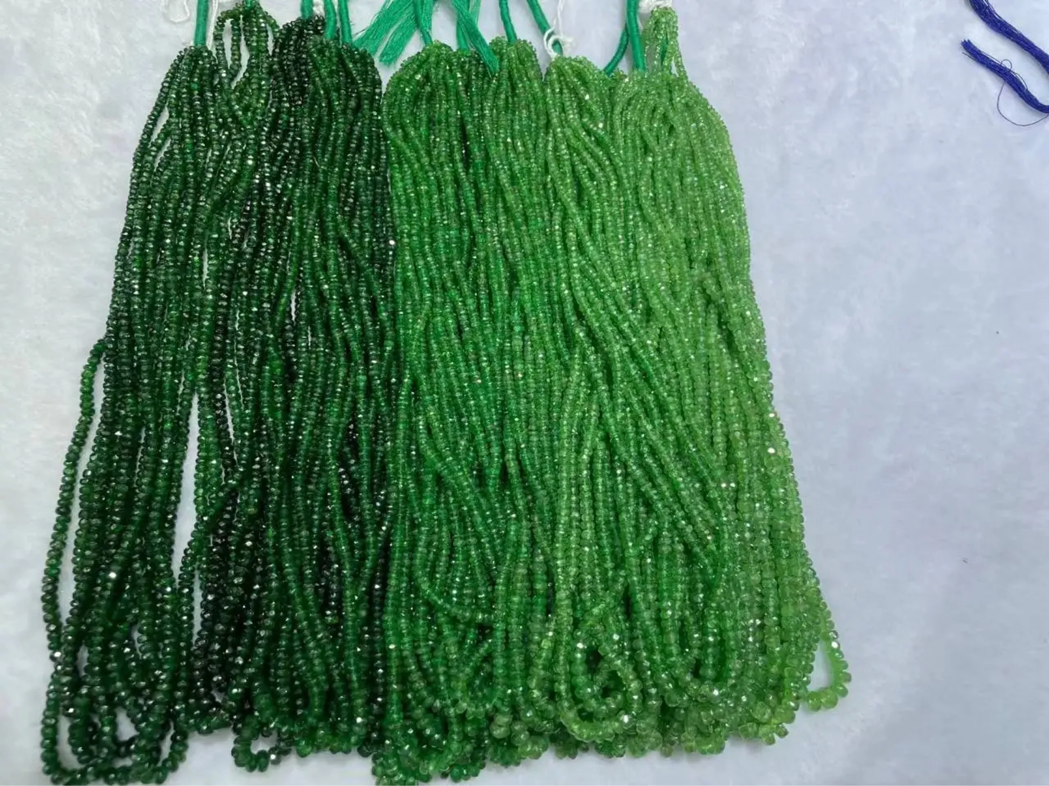 

Green Color Tsavorite Roundelle Faceted 3-5mm 40cm for DIY Jewelry Making Loose Beads Nature Gem Stone