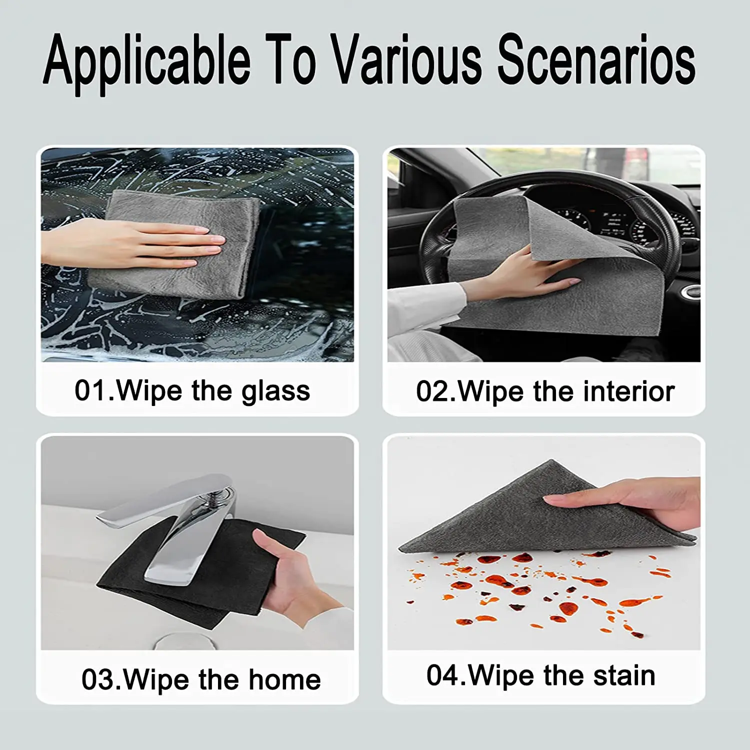 Thickened Magic Cleaning Cloth 1/5/10pcs Microfiber Glass Cleaning Cloths for Glass Windows Mirrors Car Kitchens Cleaning Tool