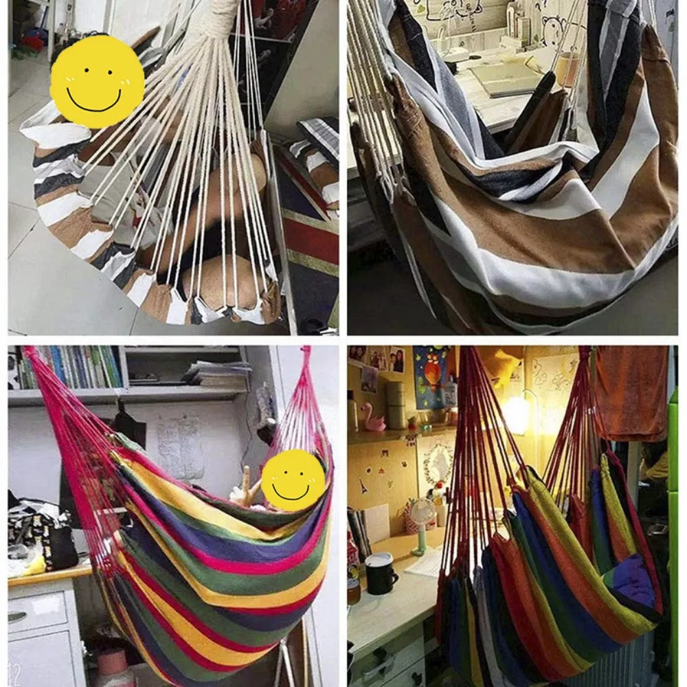 130X100CM Comfortable Thick Canvas Hammock Chair Indoor Outdoor Swing Seat for Garden Patio Camping Home Leisure Adults Children