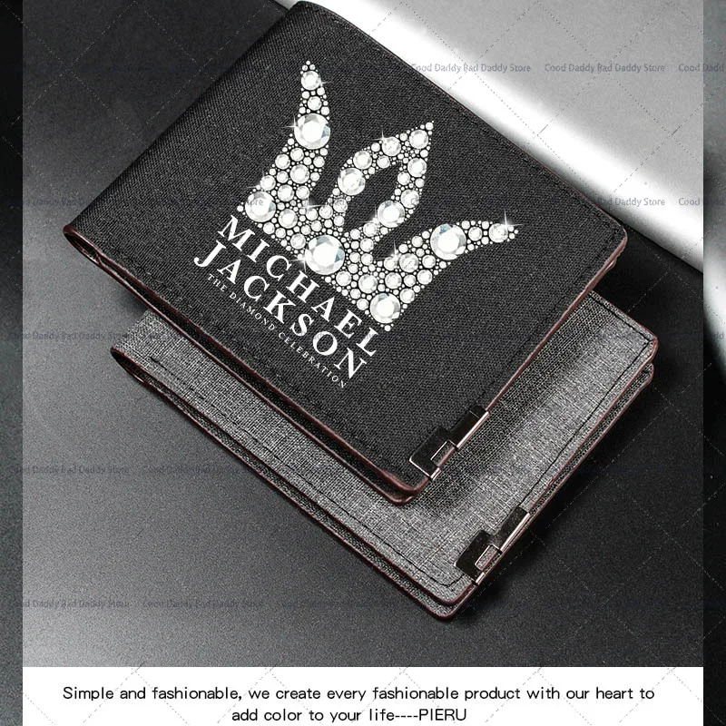 The King of Pop Michael Jackson Print Short Wallet Men Women MJ Coin Purse Retro Leather Clutch Handbag Fashion Moneyclip Gift