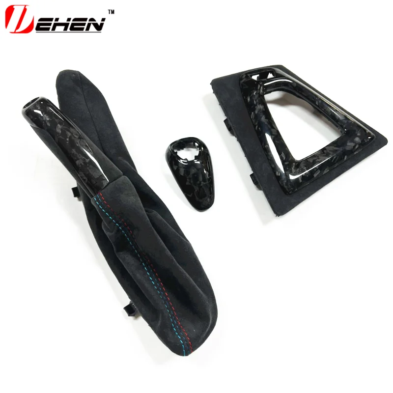 Forging and Dry Carbon Gear Shift Base Knob and Handbrake for BMW M3 M4 F80 F82 F83 2014-2019 Year, Only for LHD