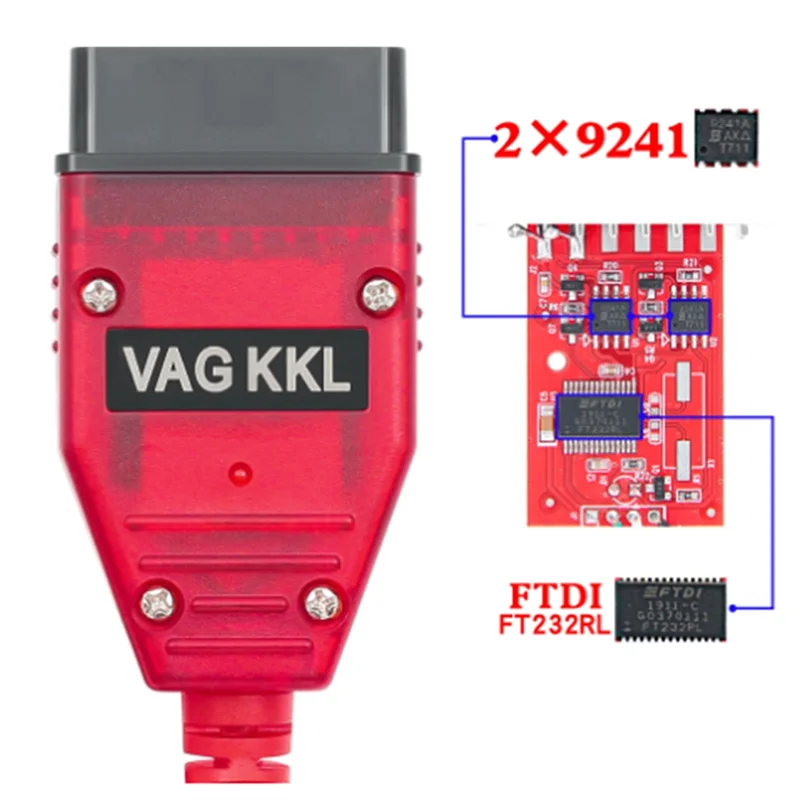 409 New Red PCB Board 9241A Chip COM FT232RL for USB Tool OBD2 USB Diagnostic VAG409.1