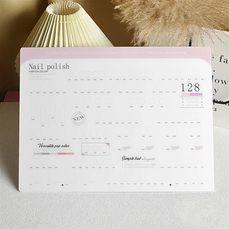 Large Capacity 128 Colors Nail Tips Display Showing Shelf Nail Color Display Board Nail Art Display DIY Practice Manicure Tool