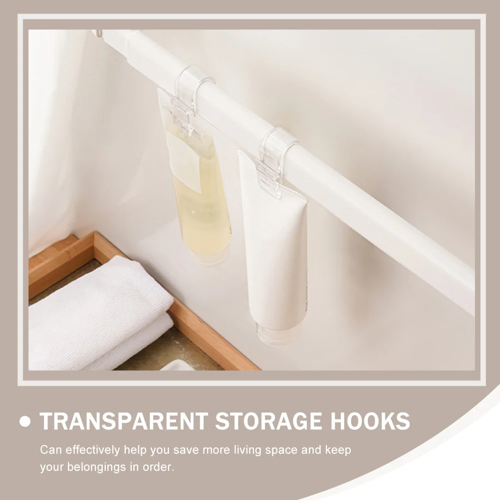 

12 Pcs Toothpaste Face Cleanser Clips Hooks Bathroom Hanging Rack Transparent Hangers Home Use Clamp Multipurpose ganizers ABS