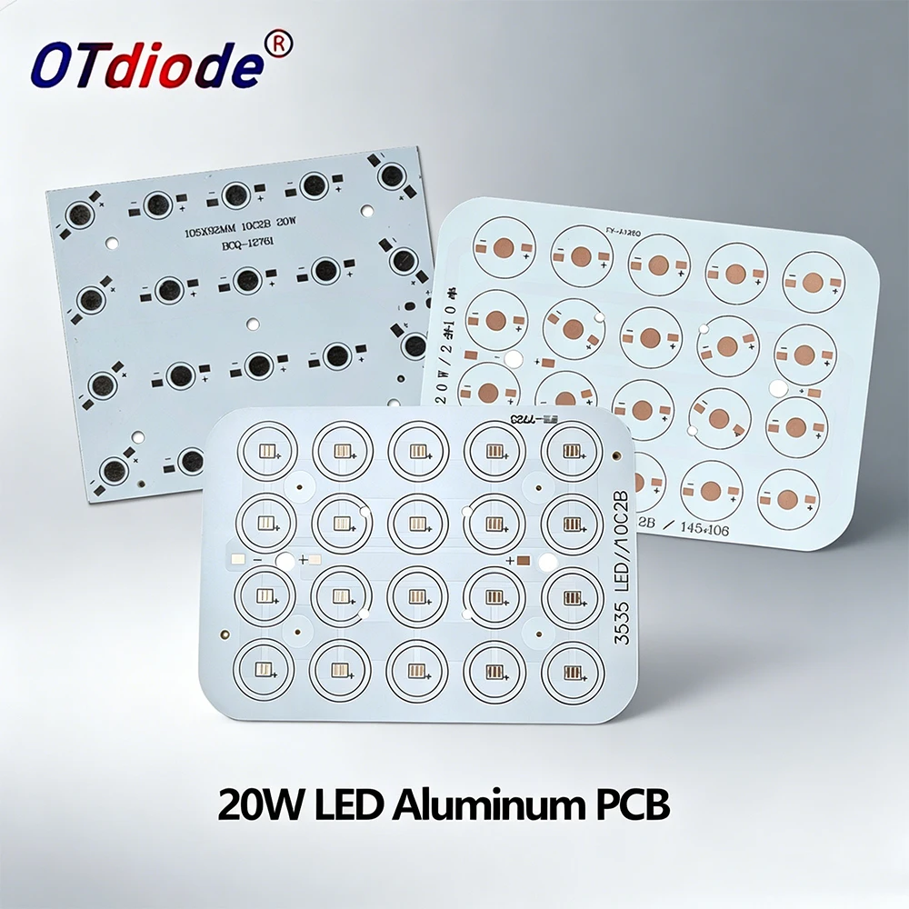 LED Aluminum Base Plate PCB Board Substrate Compatible 1W 3W 5W 3535 XPE 20W 50W 60W LED Chip Beads Radiator 145×106mm Heat Sink