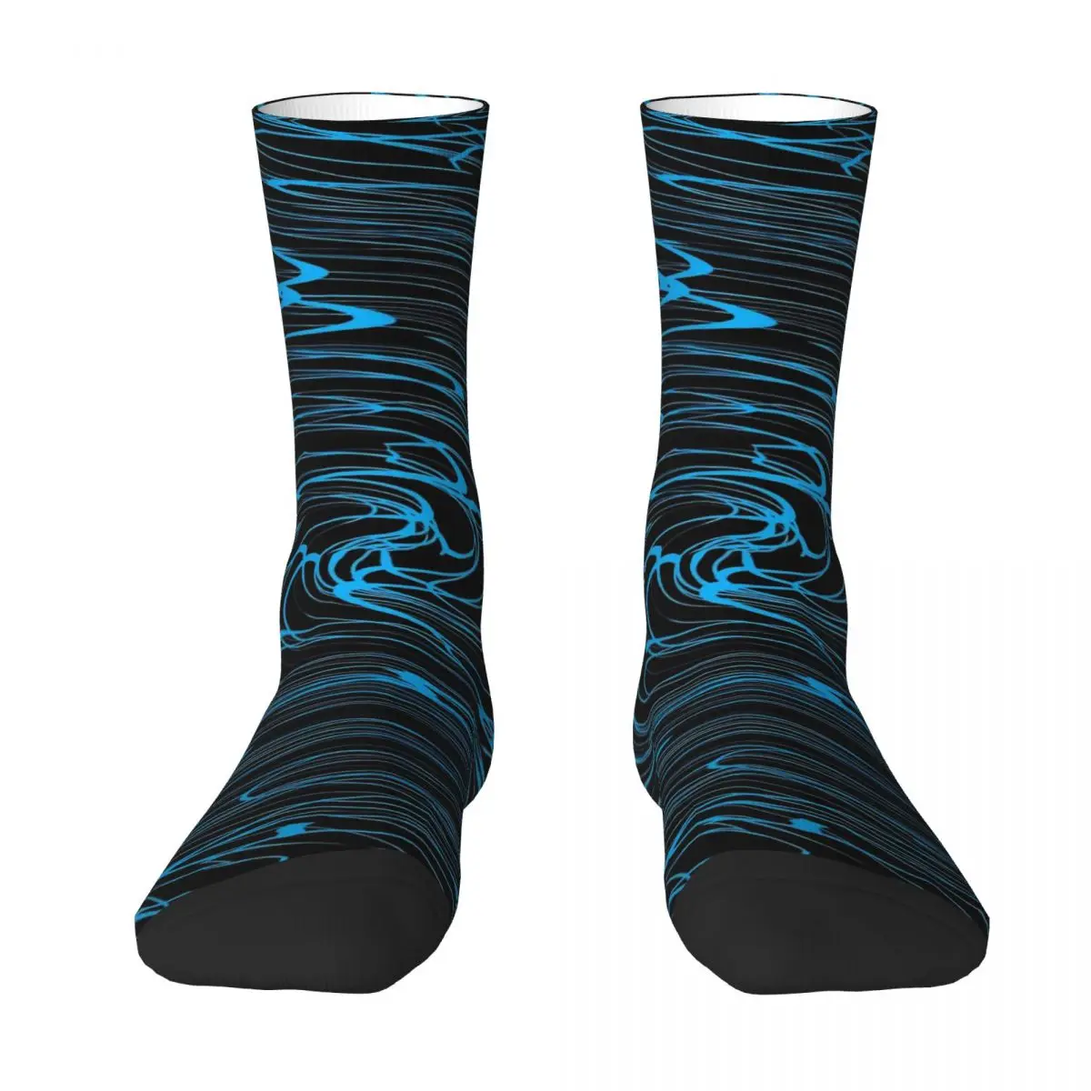 Shallow Water Print Socks Spring Blue Spiral Stockings Funny Women Soft Breathable Socks Design Running Non-Slip Socks