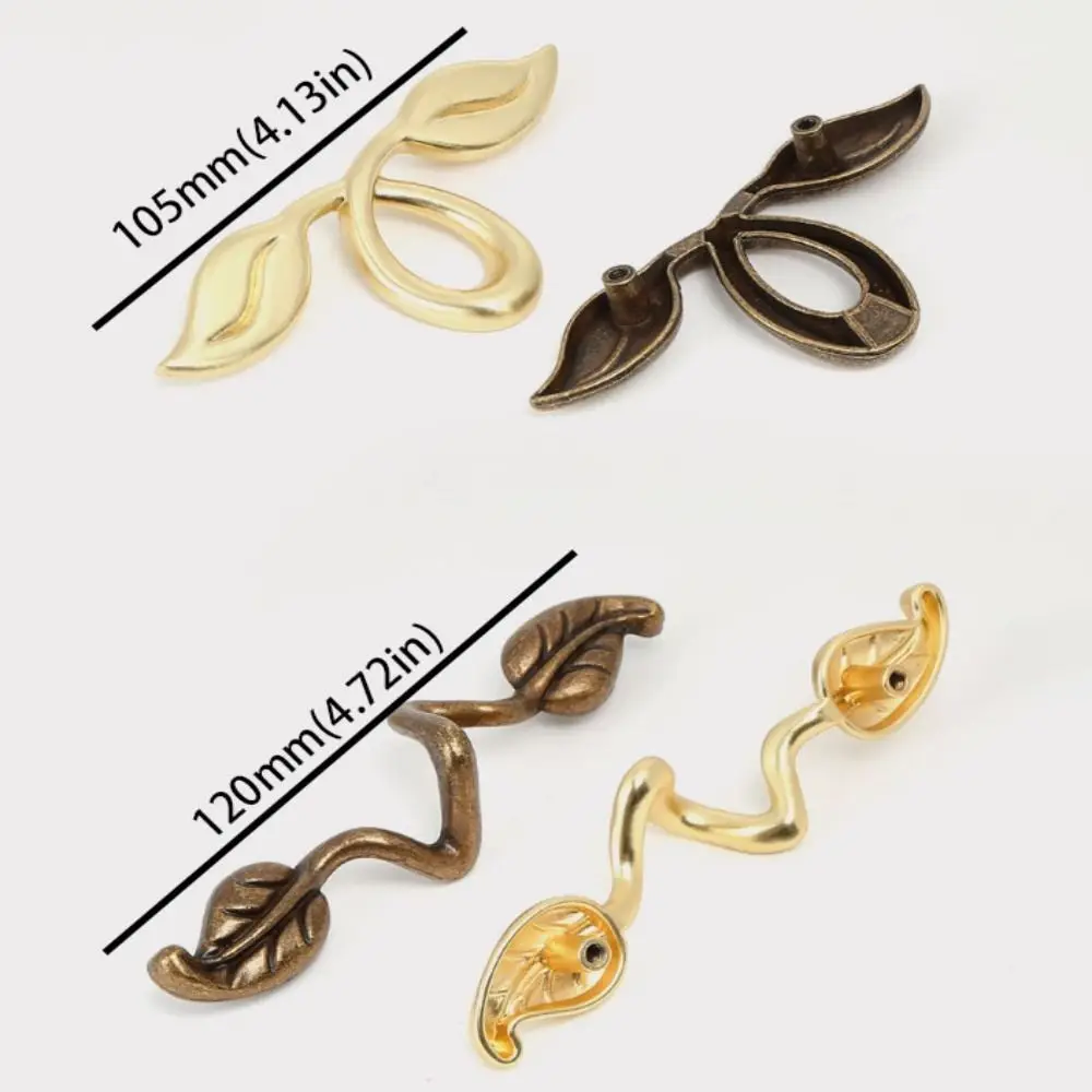 아연 합금 잎 모양 손잡이 구멍 간격 장식용 캐비닛 손잡이 잎 모양 유럽 스타일 가구 하드웨어 캐비닛 도어