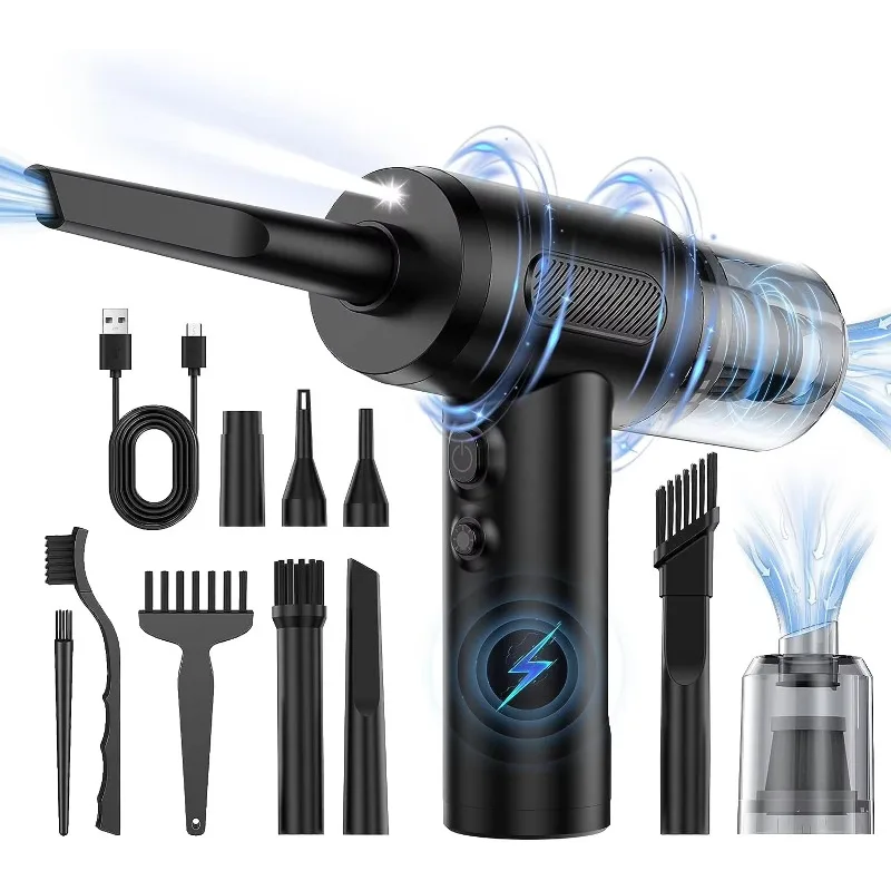 

Electronic Air Duster Cleaner 6000Mah 51000rpm 3 Level 68W Power Compress Cordless 2 in 1 Handheld Vacuum and Blower