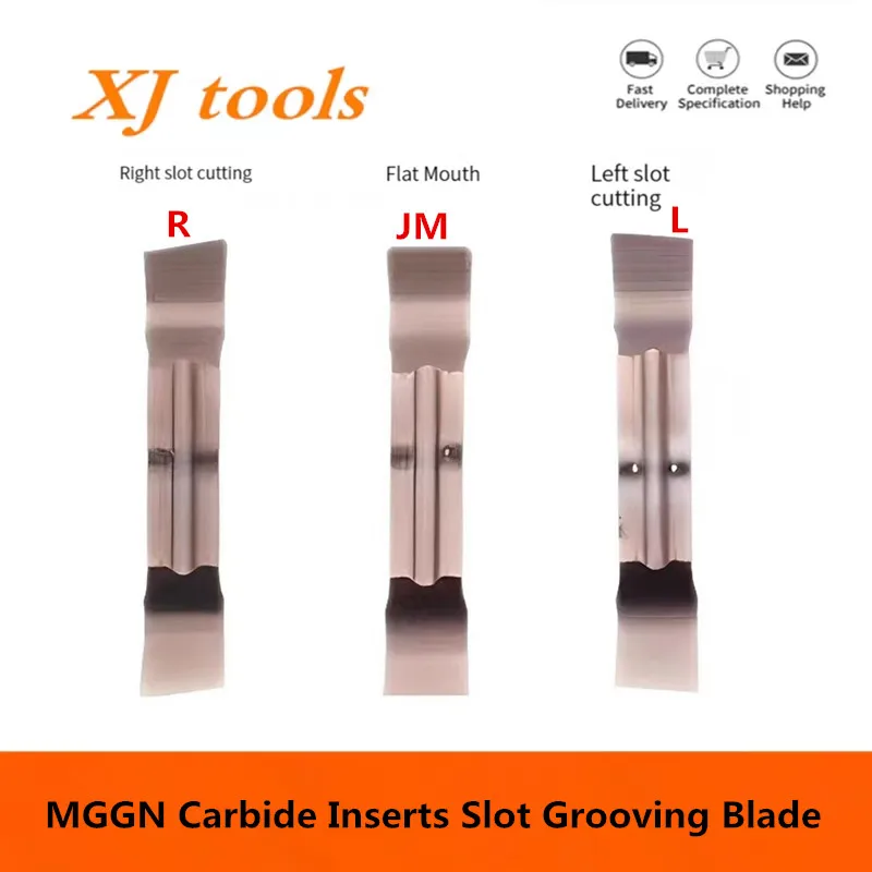 10PCS KAVTE MGGN150 MGGN200 MGGN250 MGGN300 MGGN400 MGGN500 R L JM Carbide Inserts Slot Grooving Blade CNC Lathe Cutter Tool