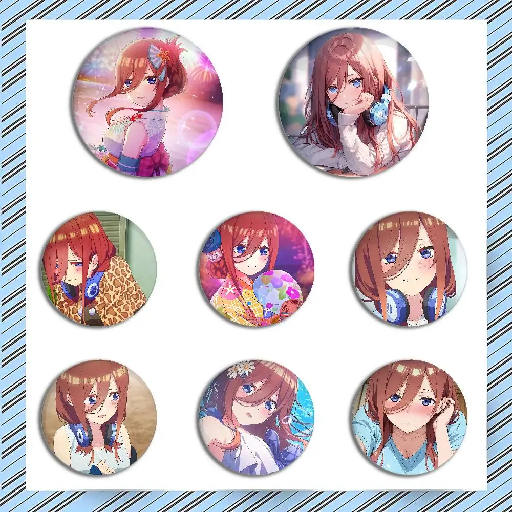 Cartoon Miku Nakano Cover Brooches Funny Meme Badge Fashion Jewelry Gifts