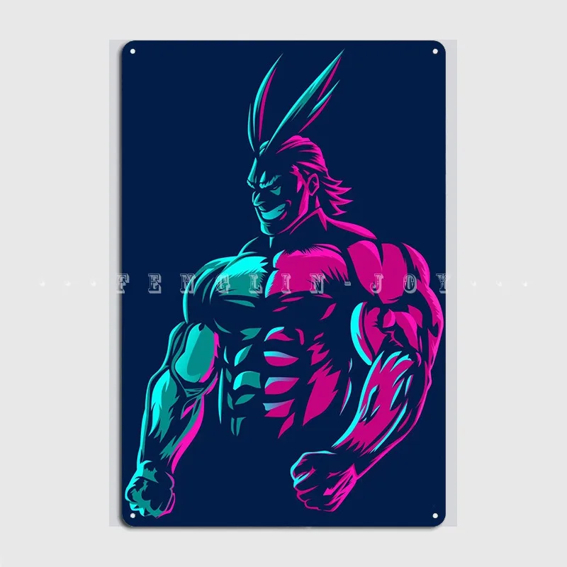 All Might Retro Metal Plaque Poster Classic Club Painting Décor Party Tin Sign Poster