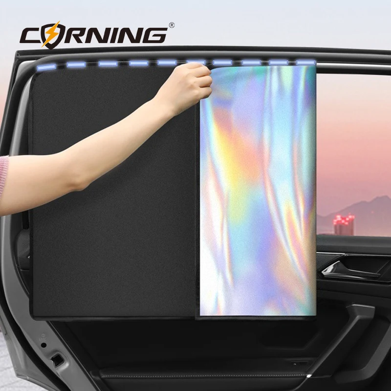 Car Side Window Sun Shade Magnetic Car Sunshade Curtains Summer Sun Protection UV Blocking for Front/Back Auto Provacy Curtains