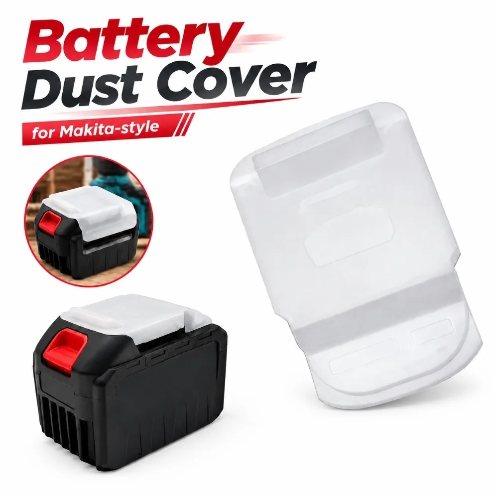 Plastic Battery Dust Cover Dustproof Snap-On Battery Terminal Cover White Protective for Makita-style 14.4V/18V/21V Batteries