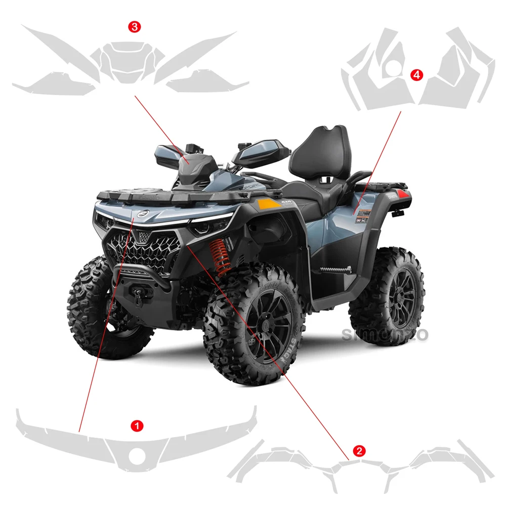 For CFMOTO CFORCE 850 1000 TOURING PPF Motorcycle TPU Protective Film Full Invisible Fairing Paint Protection Stickers 2024-2025