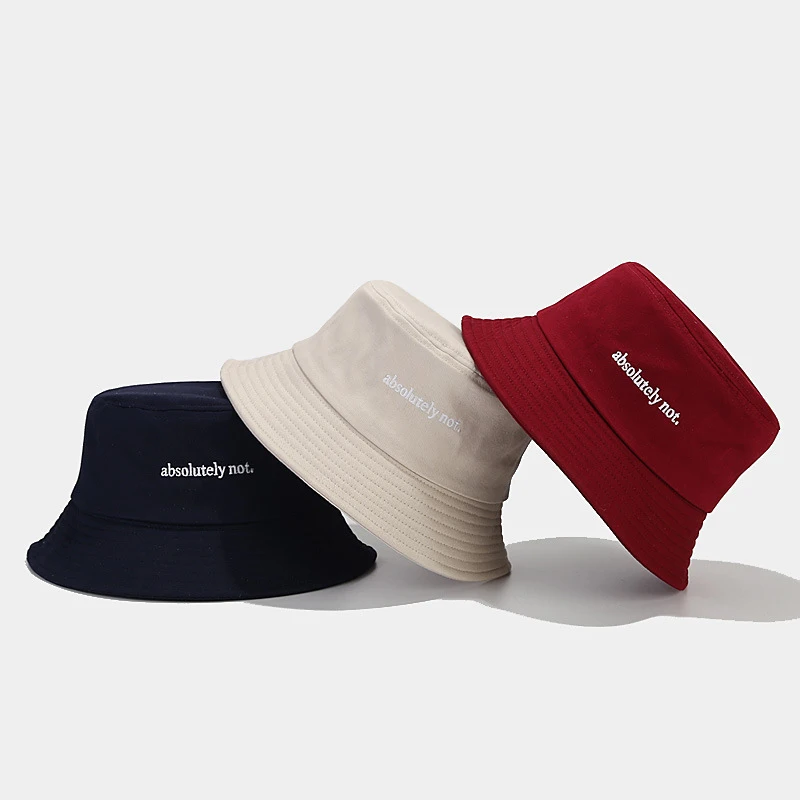 Absolutely Not Letter Print Bucket Hat Fashion Cotton Sun Cap For Women Daily Wear