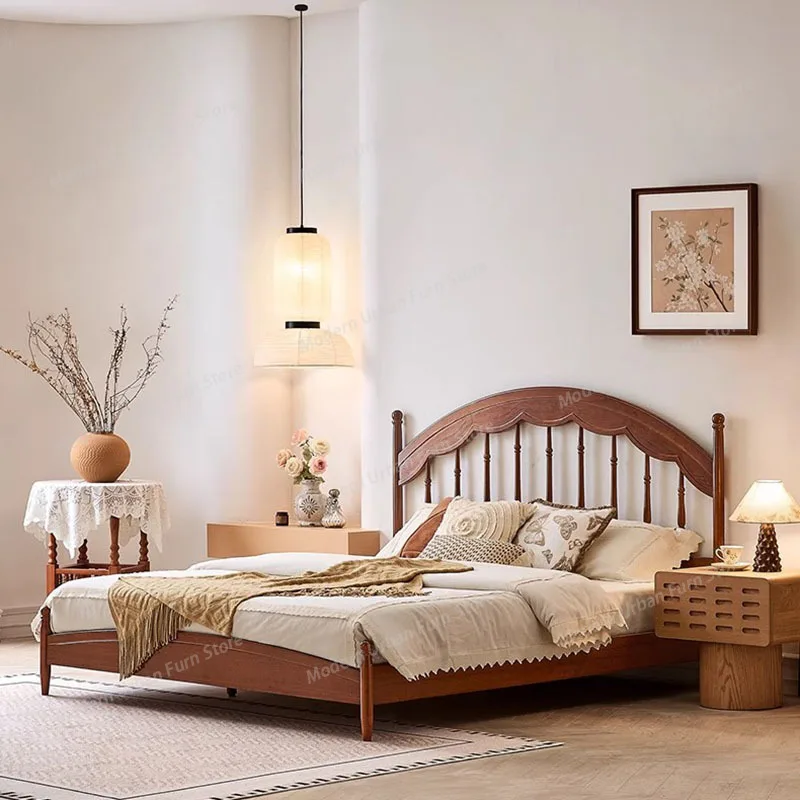 Wooden Beauty Bed Big Size Comfortable Save Space Luxury Accent Creative Sleeping Bed European Camas De Casal Salon Furniture