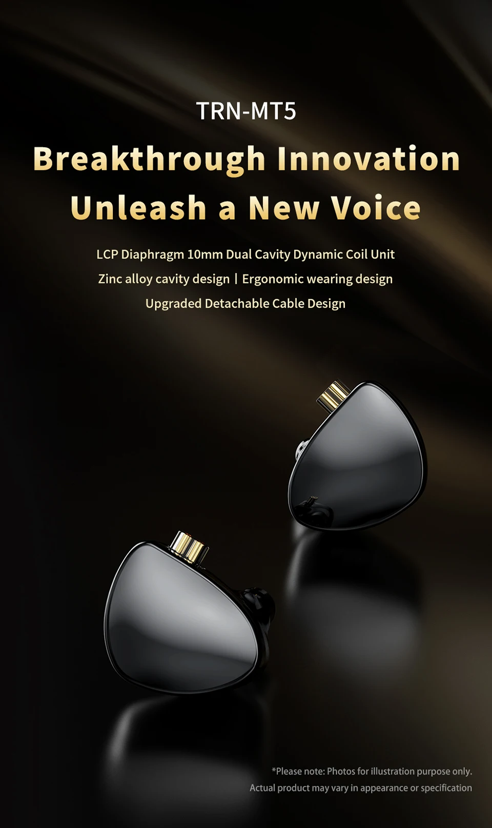 TRN MT5 Earphones Dual Dynamic Driver In-Ear Monitors Headphones