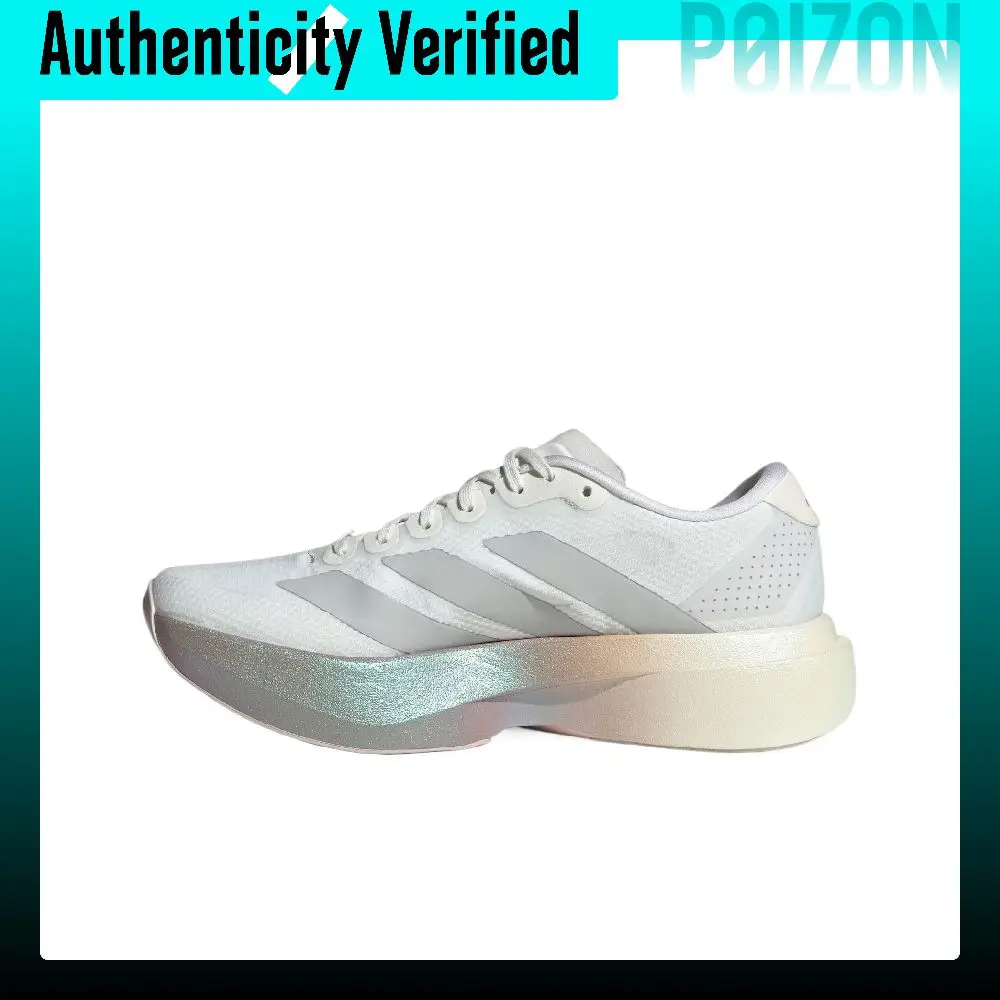 Adidas Adizero Evo SL Running Shoes Women's Low-top Crystal White/Light Gray/Dark Purple Metal KJ2552