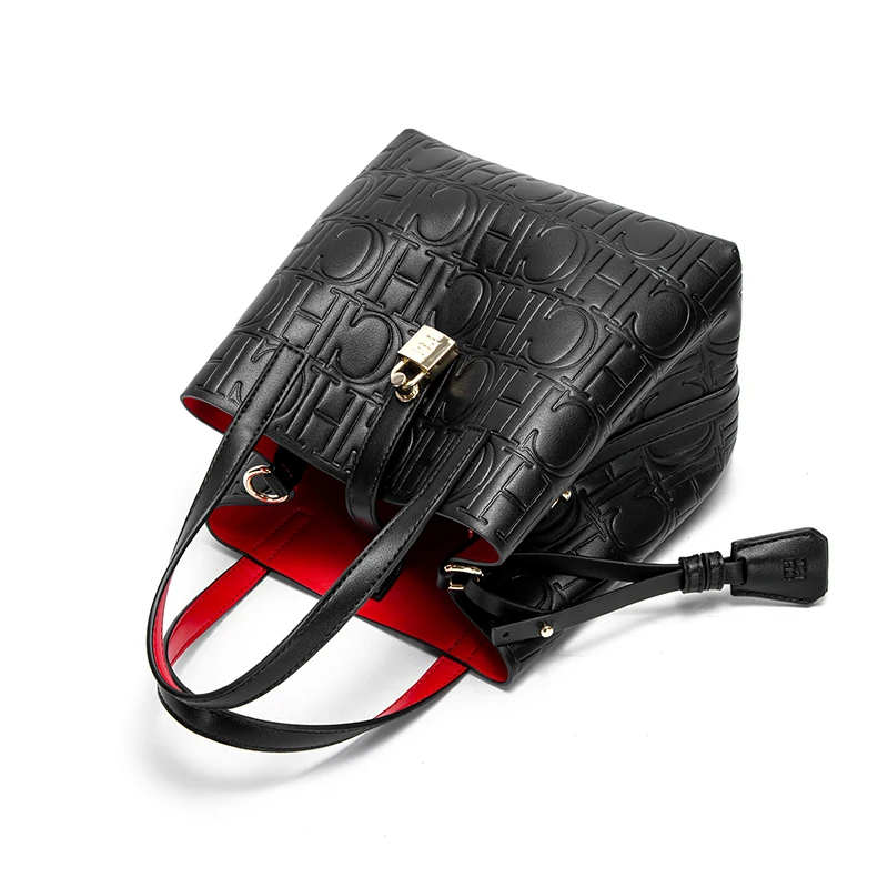 Bolsa tote feminina CHCH nova bolsa de compras portátil em relevo de aço para mãe