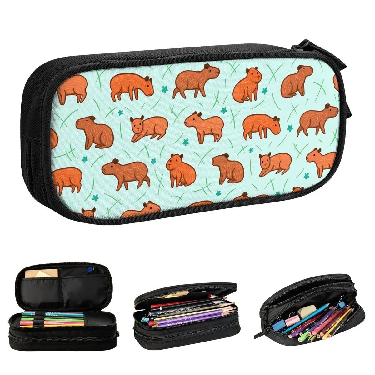 

Capybara Pattern Cute Animal Pencil Cases Pencilcases Pen for Student Large Storage Bags Students School Gift Stationery