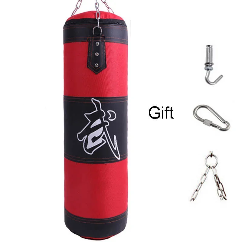 Empty Boxing Sand Bag, Hanging Kick Sandbag, Boxing Training, Fight Karate Sandbag Set with Gloves, Wrist Guard