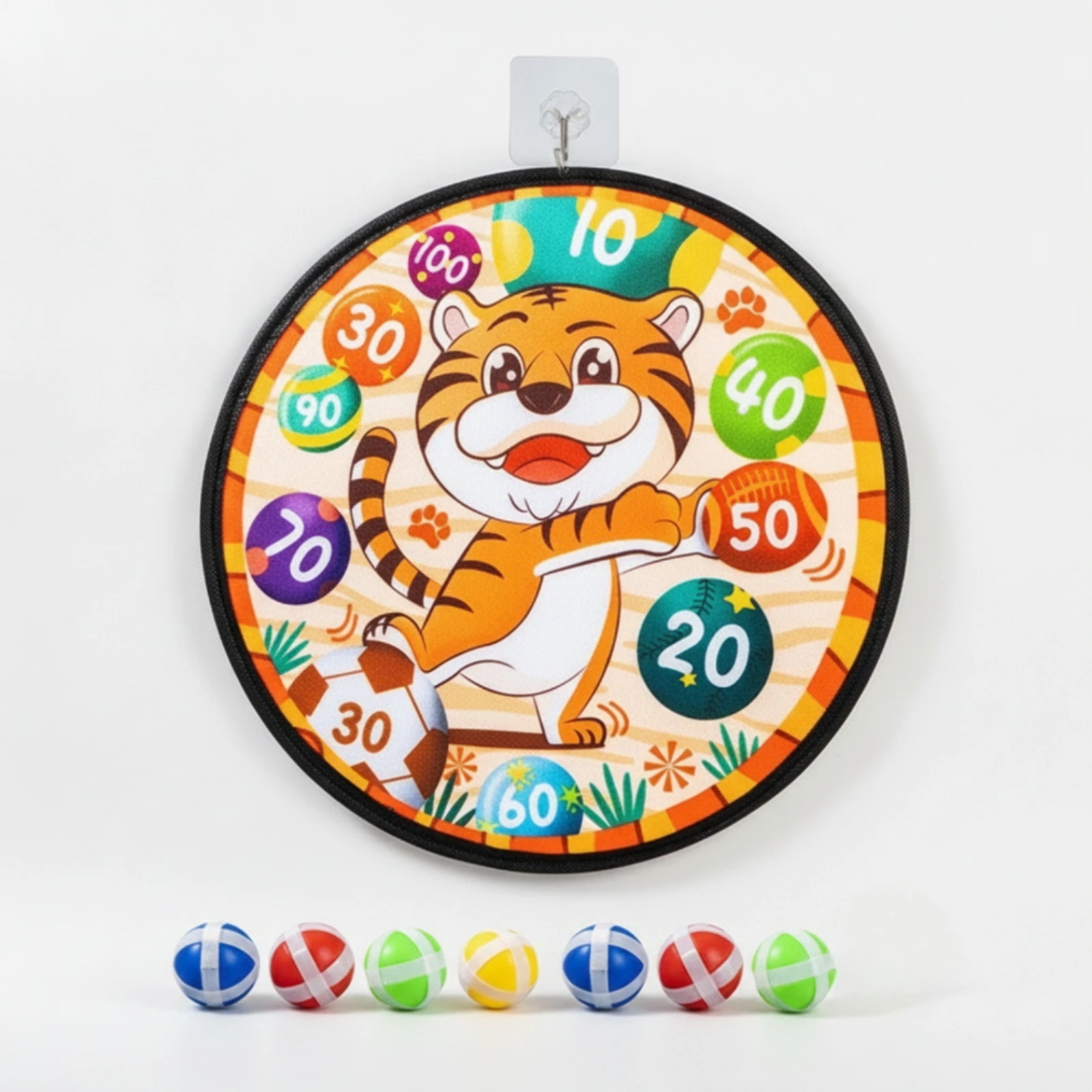 Cloth Dartboard with Sticky Balls Non Sticky Ball Target Board Hanging Target Game Portable Set Lightweight for Children