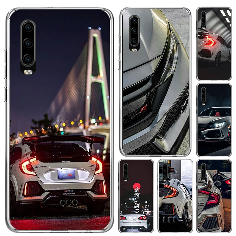 JDM Type R Civic Sport Car Phone Case for Huawei P40 P30 P20 P10 Pro Mate 20 10 Lite P Smart Z Y5 Y6 Y7 Y9S Soft Funda Print She