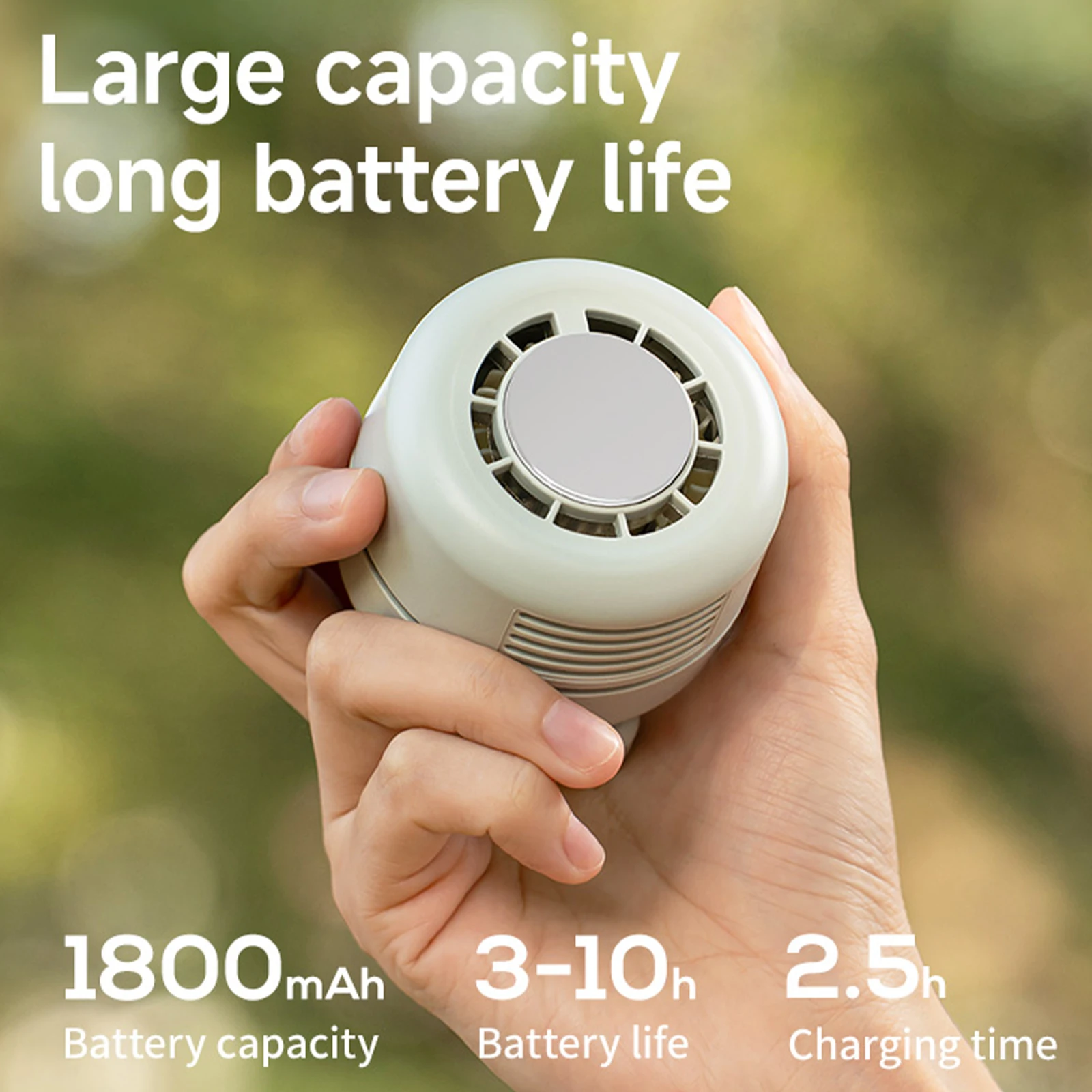 Silent Small Clip Fan 3 Speed Adjustable Mini Personal Fan 1800mAh Battery Type-C Rechargeable for Travel Outdoor Office