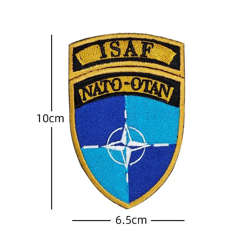 New Military Fan Nato-otan NATO Flag Armband 3D Embroidery Patch Isaf Tactical Reflective Custom Backpack Hook and Loop Patch