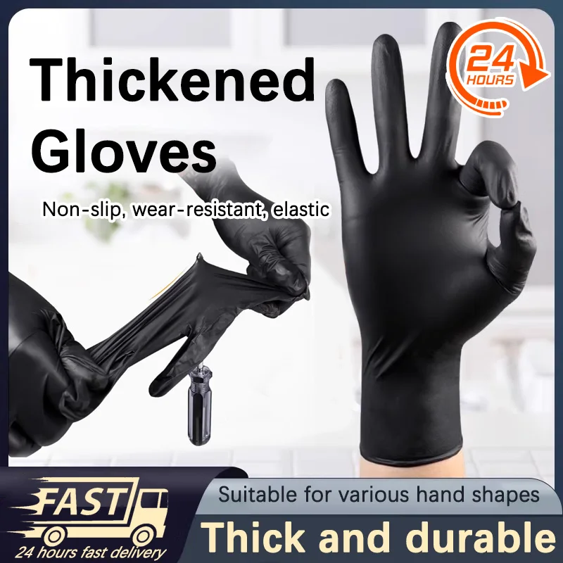 Gloves Disposible Latex Free Black Nitrile PVC Gloves Housework Cleaning Car Industry Gardening Pet Care Cooking Tools