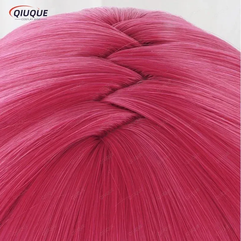 أنيمي ملكة جمال كوباياشي التنين خادمة Ilulu شعر مستعار تأثيري طويل مختلط الوردي مقاومة للحرارة الاصطناعية خصلات الشعر المستعار غطاء شعر مستعار