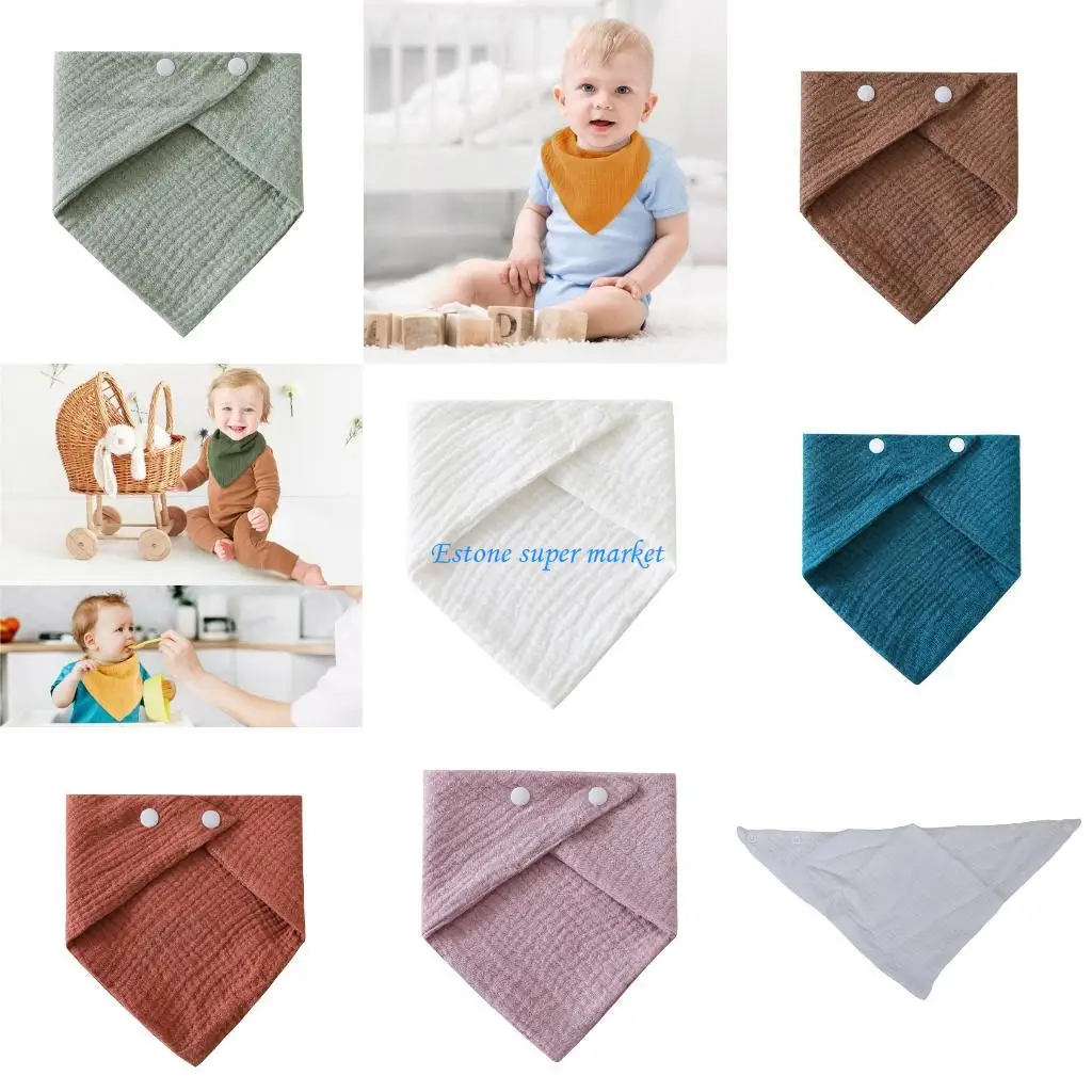 

090b младенцы слюни с слюни мягкие и дышащие детские ткани Треугольный шарф 4-слойный полотенце слюна для новорожденных для для