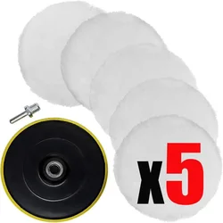 Car Wool Polish Pad 5 Sizes Disc Car Waxing Polishing Buffing Cars Paint Care Polisher Pads Auto Washing Cleaning Accessories