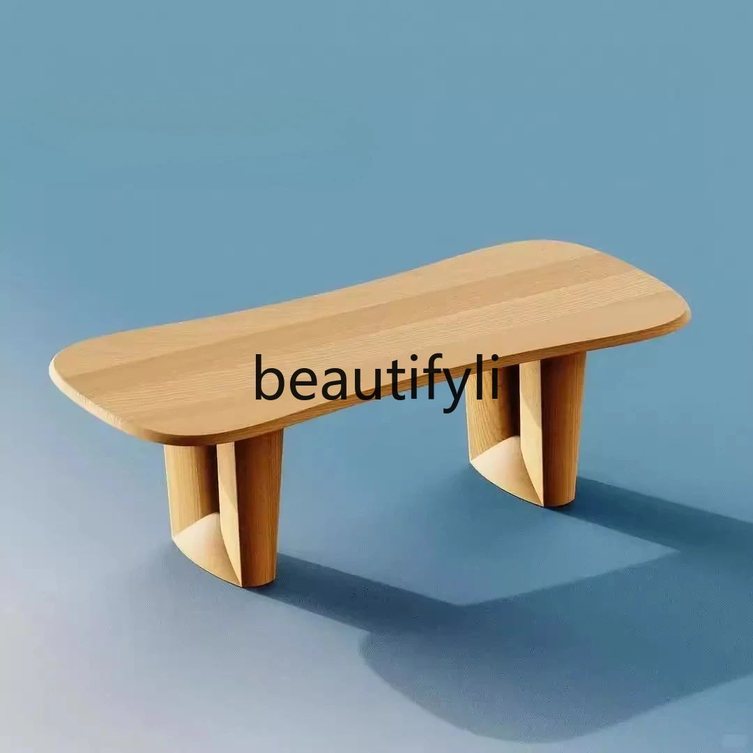 

Japanese Style White Wax Wood Tea Table Low Table Living Room Home Office Desk Tea Table Solid Wood