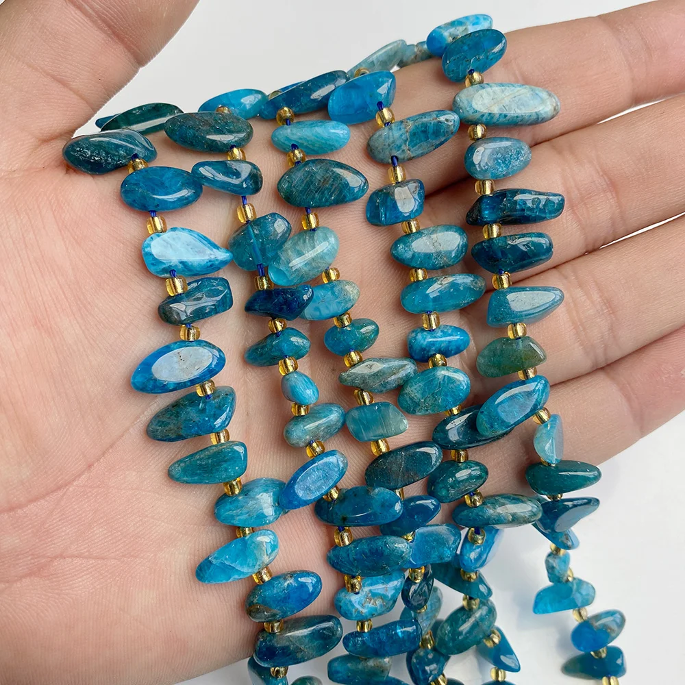 

Fashion 7-16mm Blue Natural Apatite Stone Beads Charm Irregular Loose Spacer Crystal Gems Beads For Jewelry Making Accessories