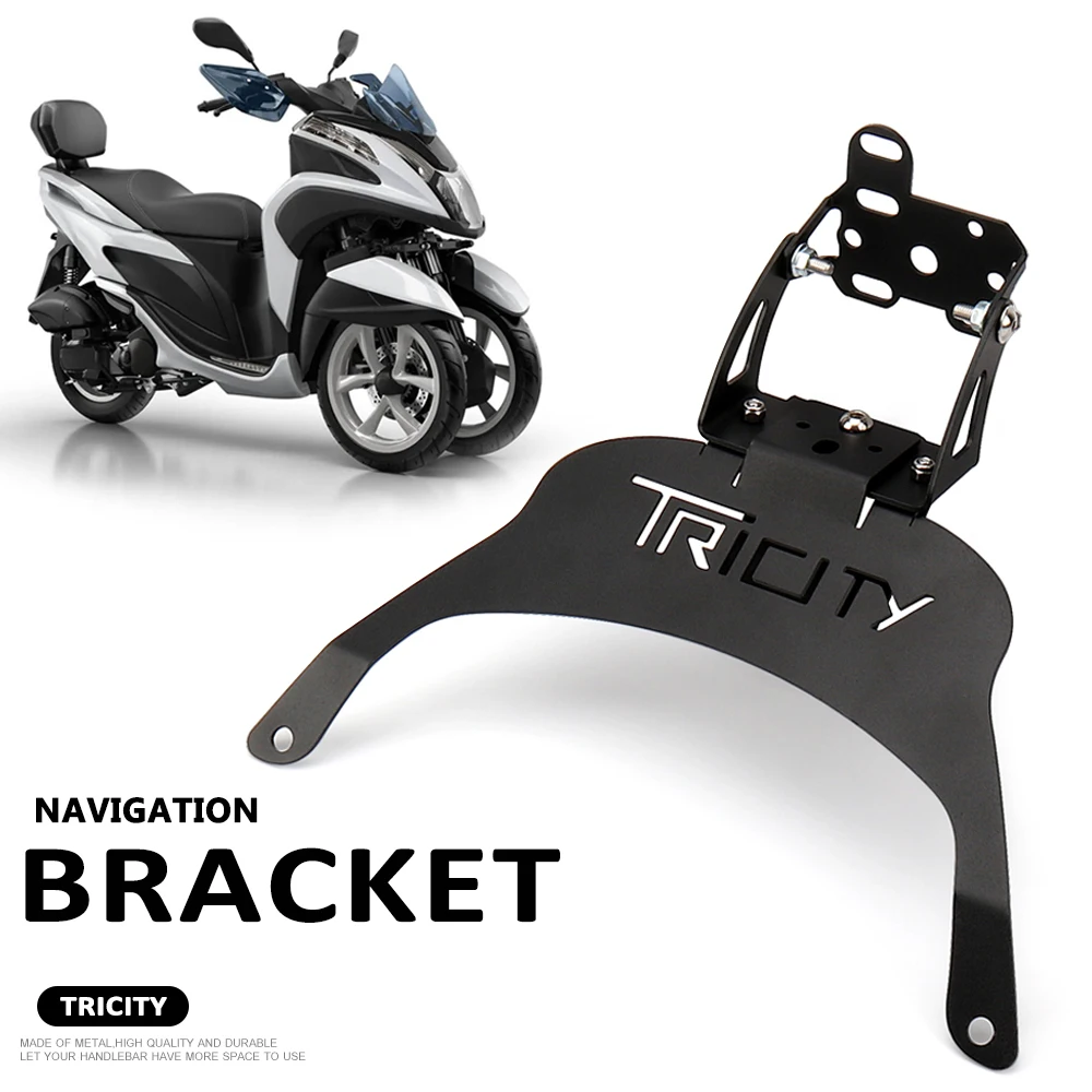 

New Motorcycle For YAMAHA TRICITY Tricity Phone Holder Stand GPS Navigation Plate Bracket Accessories Black Wireless charging