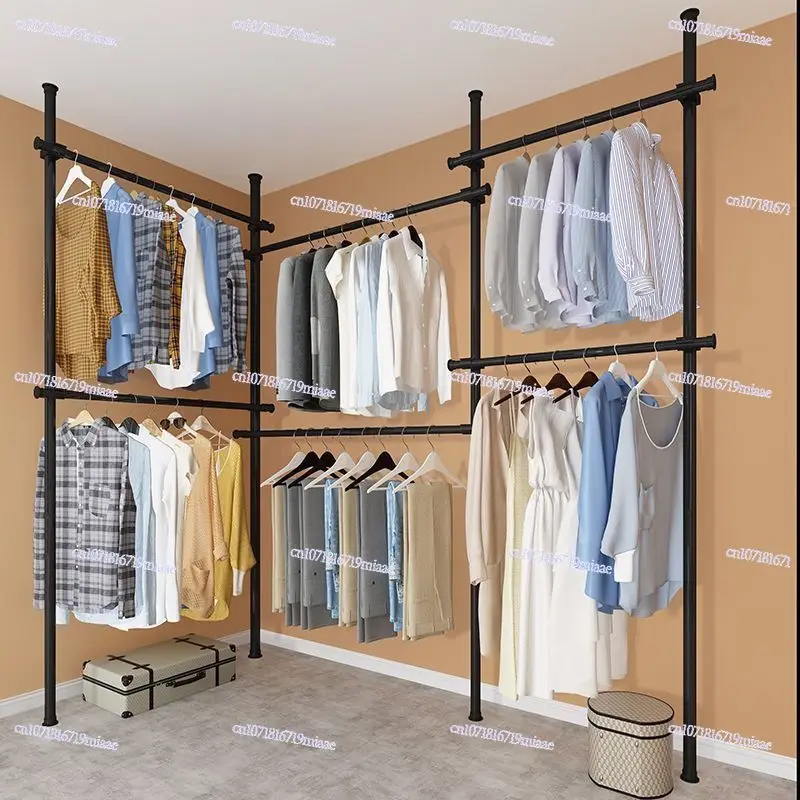 Hanger Rod Drying Rack Vertical Floor Hanging Hanger Telescopic Clothes Drying Rod Coat Rack for Home Balcony