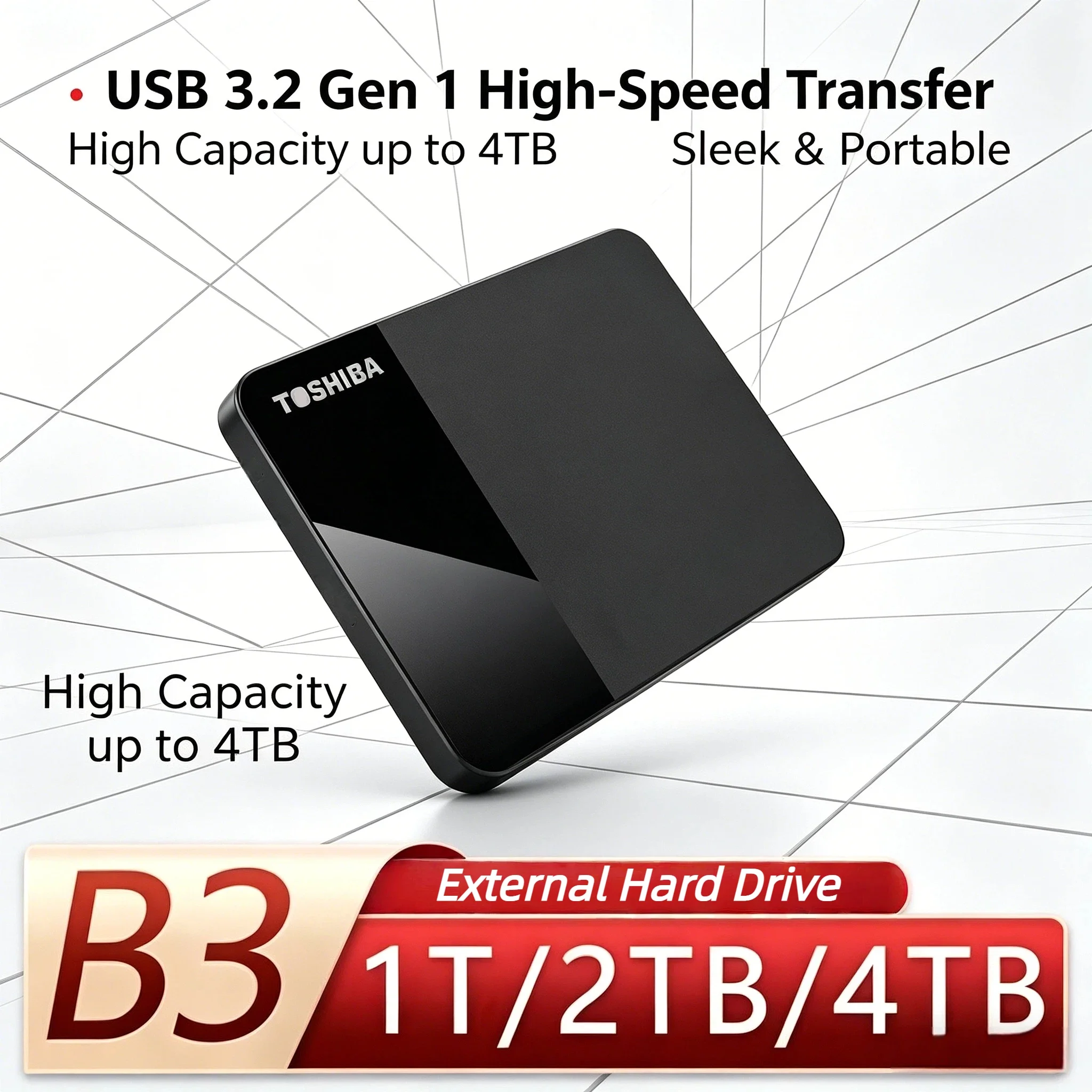 

OEM For Toshiba B3 Expansion HDD Drive Disk 500GB 1TB 2TB USB30 External HDD 25 Portable External Hard Disk BOX Fast Storage