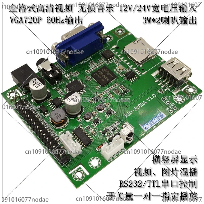 Serial Port Control MP5 Playback Decoding Board Full HD Video Lossless Music Horizontal and Vertical Screen Secret Room