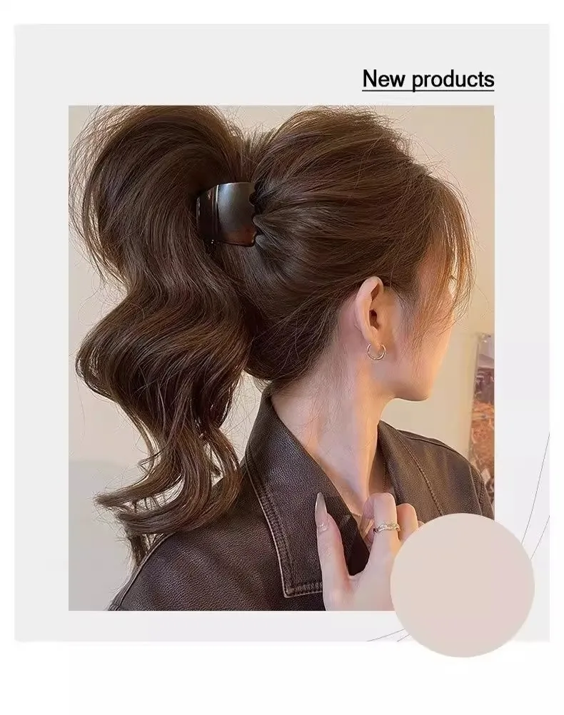 Hochwertige Haarspange aus Schildpatt. Hochwertiges Haarverlängerungs-Fixiergerät für hohe Pferdeschwänze. Langanhaltende Styling-Haarschmuckstücke für Elegante Frisuren – Detail 7