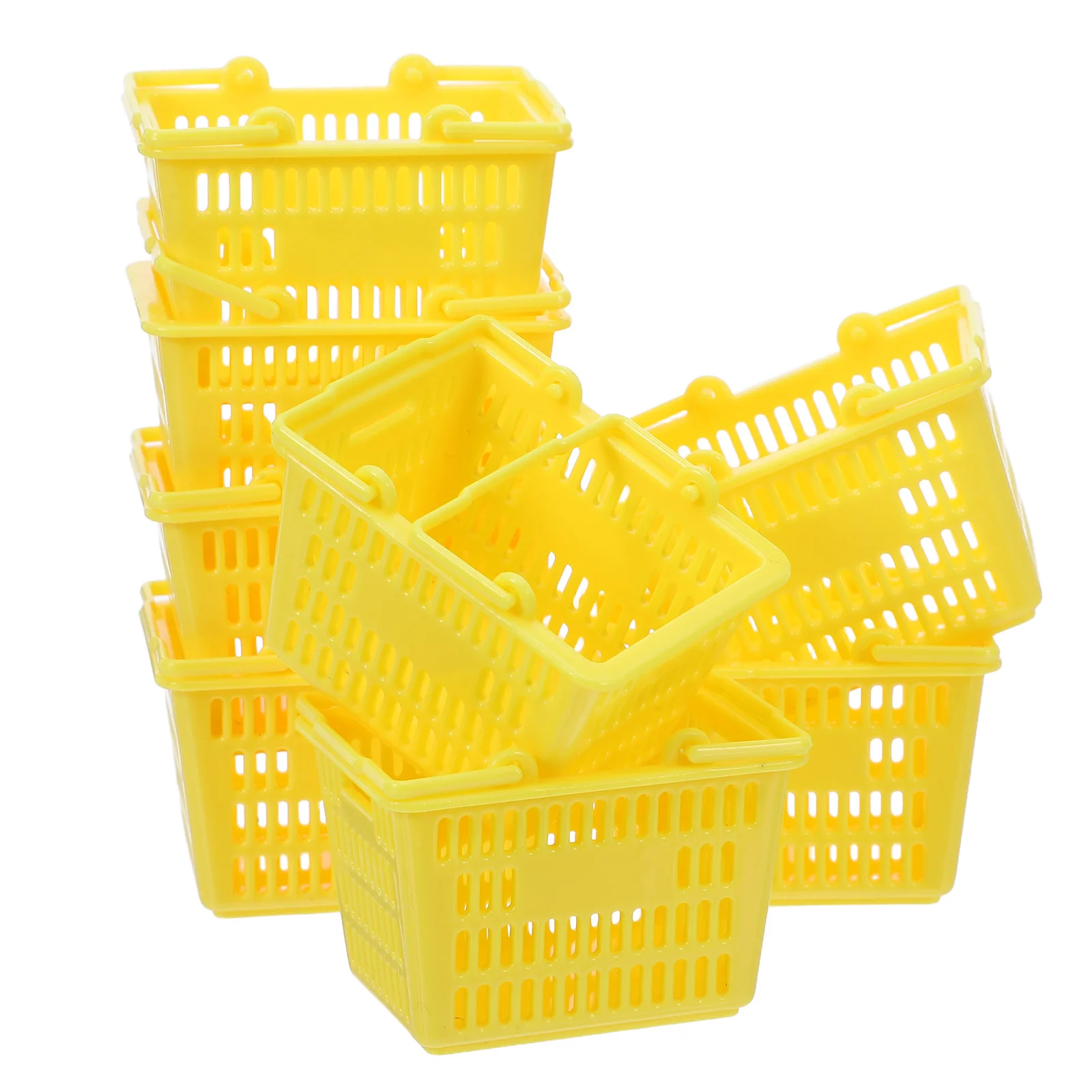 20Pcs Realistic Mini Grocery Basket Plastic Bright Colored Kids Pretend Play Kitchen Portable Shopping Basket Kitchen Play Toys