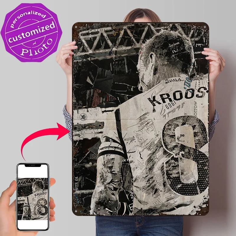 Collage Kroos Personalized 3D Textured Metal Poster Wall Art Vintage Tin Signs for Decoration Garage Decorations Bar Accessories