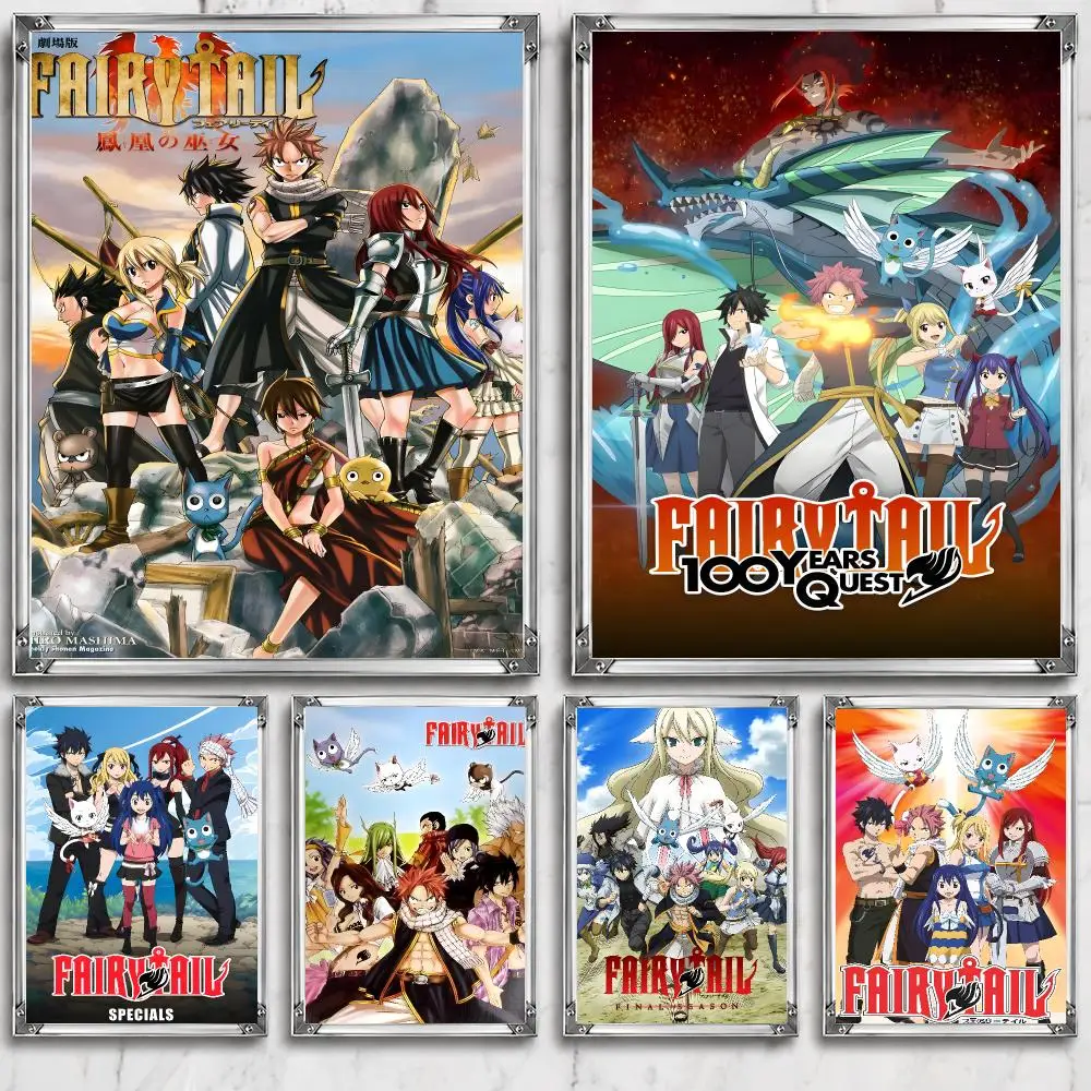 Anime F-Fairy Tail Japanese Manga Fantasy Dark Art Poster HD Wall Decor for Bedroom Living Room Dorm Bar Cafe Gift