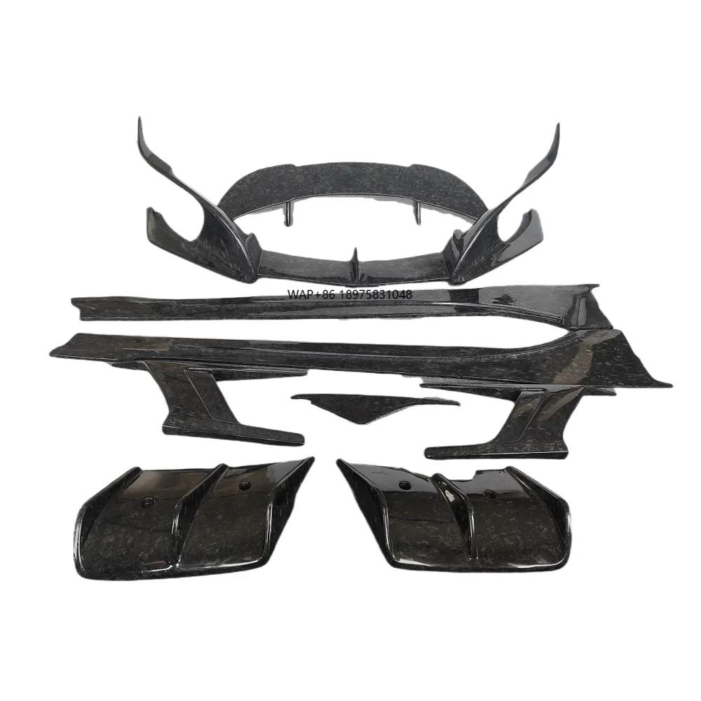 I8 TC Style Forged Body Parts Kit Front Bumper Lip Side Skirt Rear Diffuser Spoiler Decorative Hood Panel